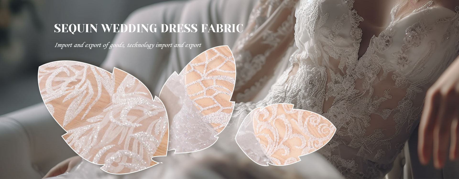 China Sequin Wedding Dress Fabric Fabric Factory